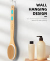 Metene Shower Brush with Soft & Stiff Bristles, Bath Dual-Sided Long Handle Back Scrubber, 1 Hook